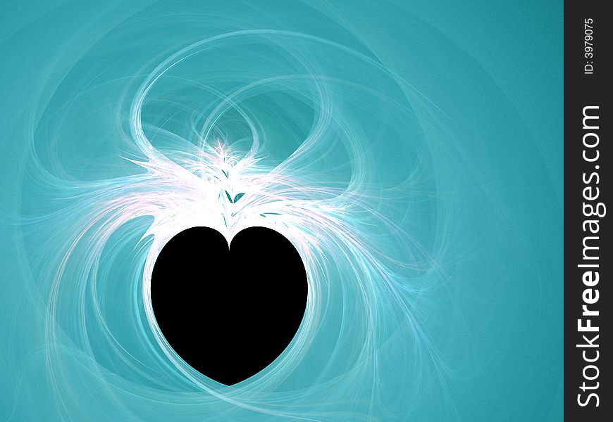 Beautiful abstract heart. Fractal image