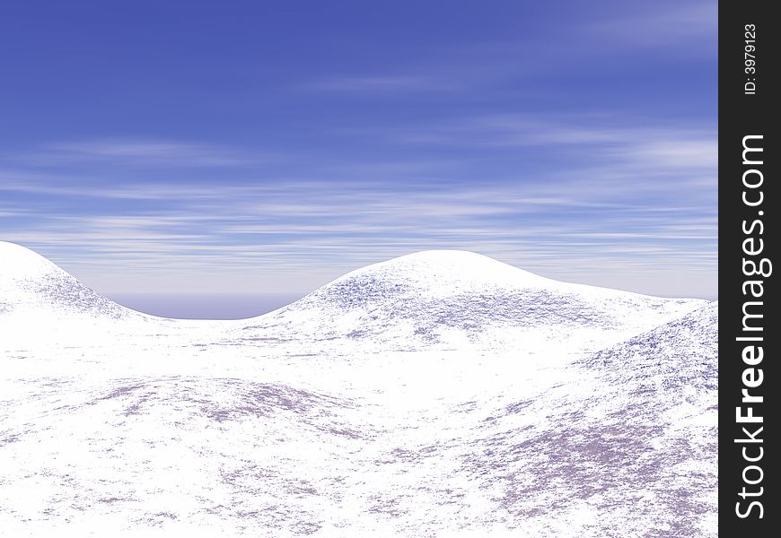 Beautiful winter landscape.3d image