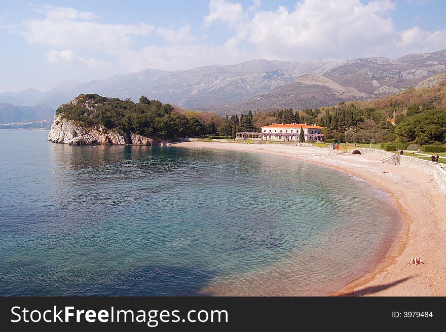 Little beach with house in Adriatic sea