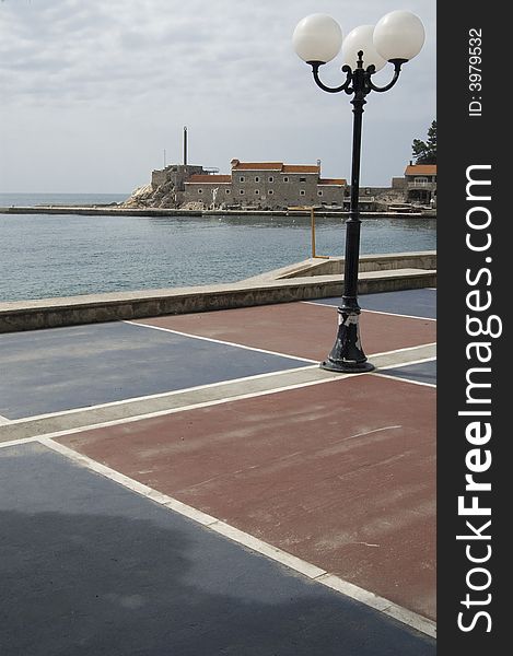 The docks of old town with lantern