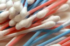 Blue, Pink And White Cotton Buds Royalty Free Stock Photography Blue, Pink And White Cotton Buds Royalty Free Stock Photography