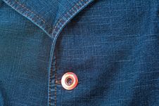 Blue Jeans Jacket With Button Royalty Free Stock Photo