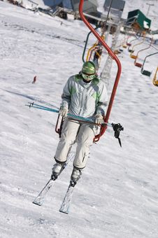 Skier On Chair Lift Royalty Free Stock Photo Skier On Chair Lift Royalty Free Stock Photo