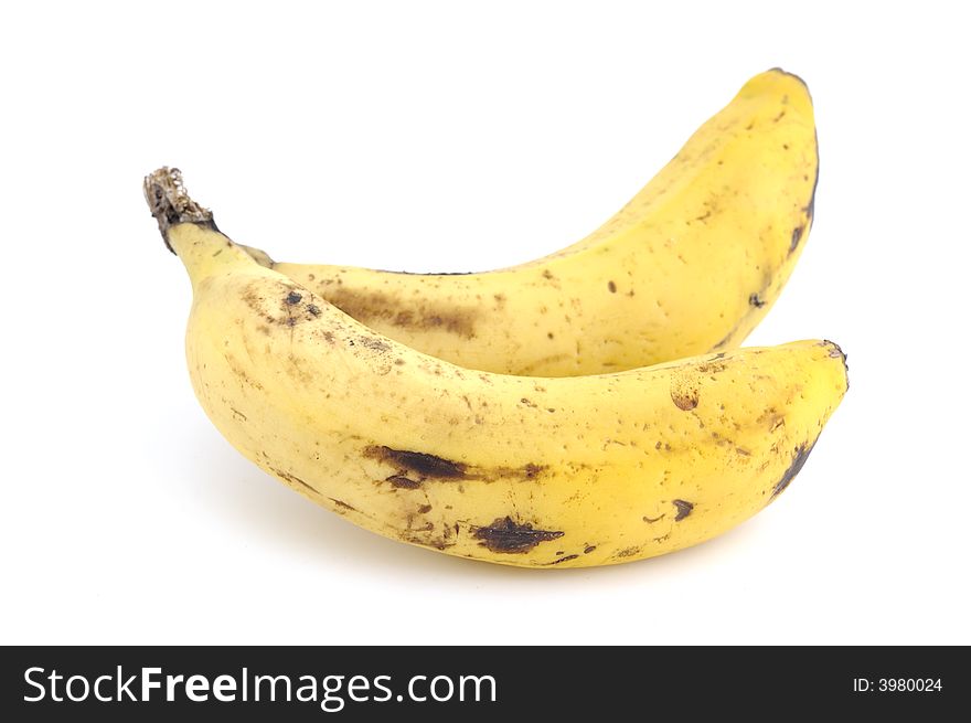 Two banana isolated in background white