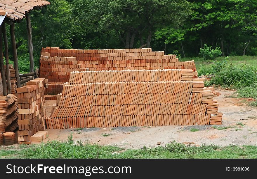 Crudely made bricks are ready to build crudely made houses in Central America. Crudely made bricks are ready to build crudely made houses in Central America