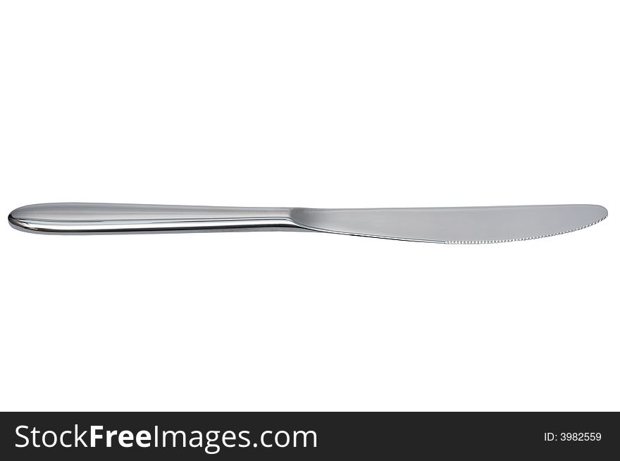 New kitchen knife on a white background