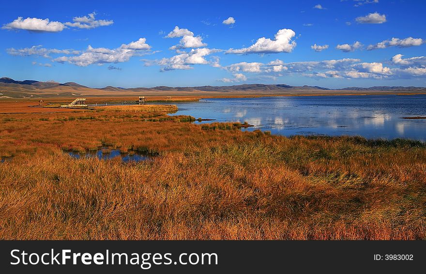 Flower lake located in Si Chuan Province of China. I take this photo in autumn.