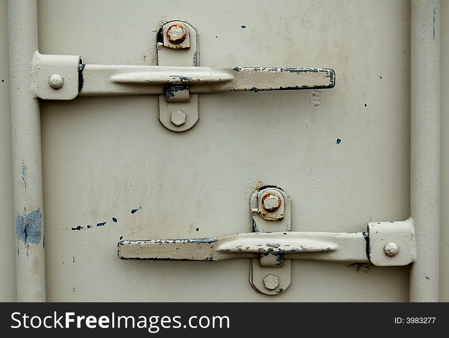 Detail of a double bolted door.