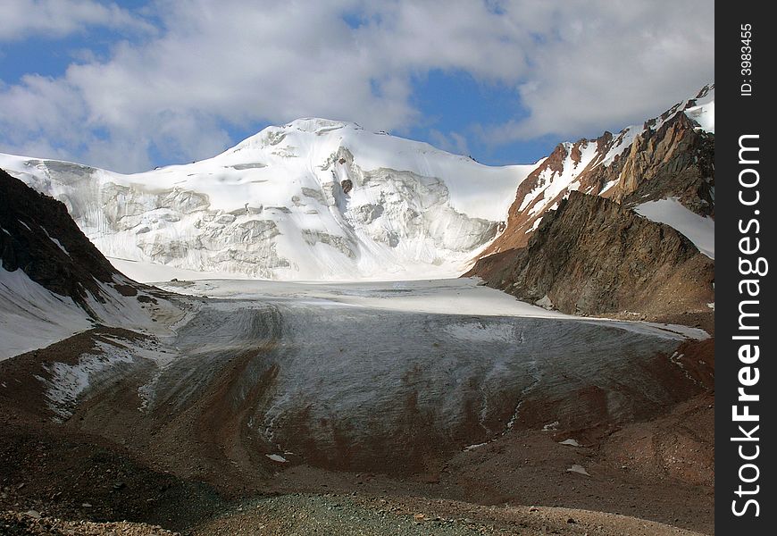 High mountain with big glacier. High mountain with big glacier