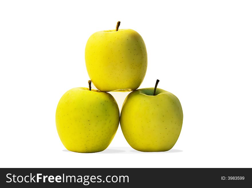 Three apples isolated on white