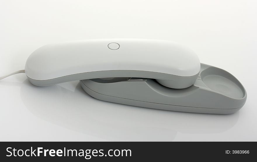 Photo of a telephone over a white background