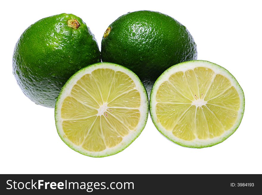 Green Lime with white background