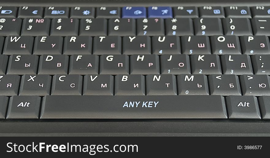 The keyboard for blondes with a key Any Key