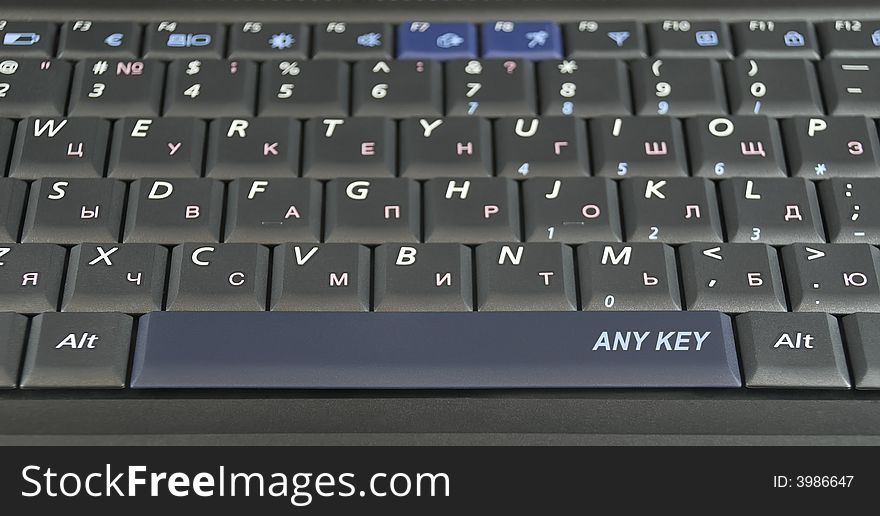 The keyboard for blondes with a key Any Key. The keyboard for blondes with a key Any Key