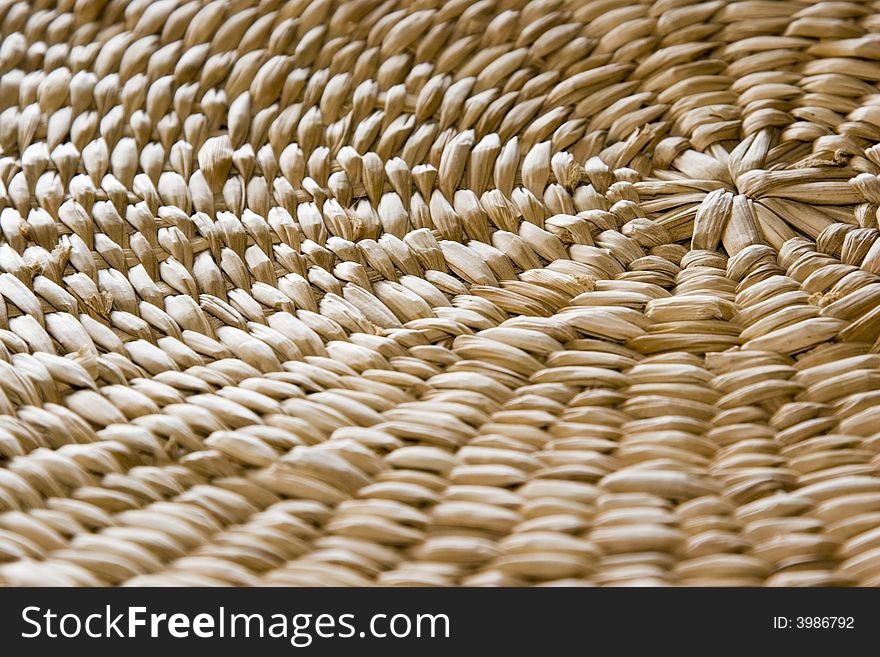 Circular pattern on a rattan seat