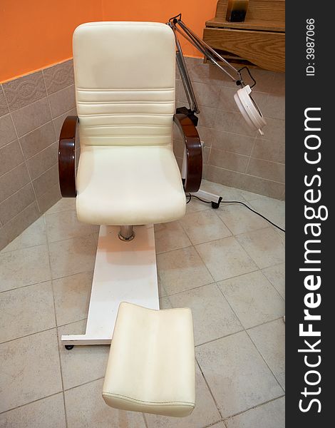 Pedicure armchair in spa salon