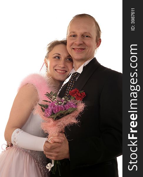 The fiancee and bridegroom at a wedding
