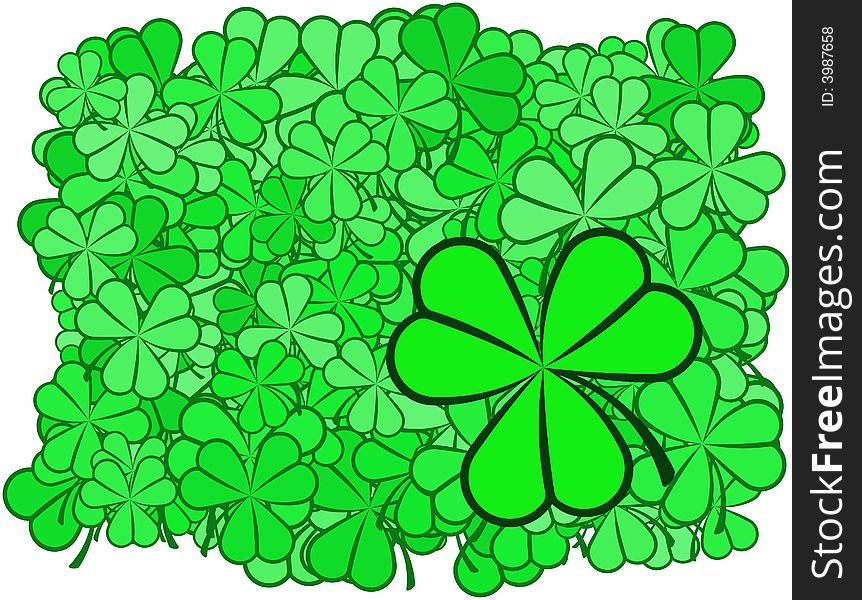 Vector illustration of shamrock background