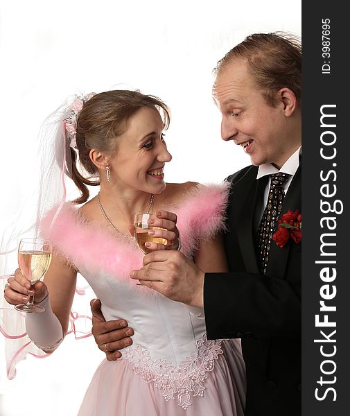 The fiancee and bridegroom at wedding