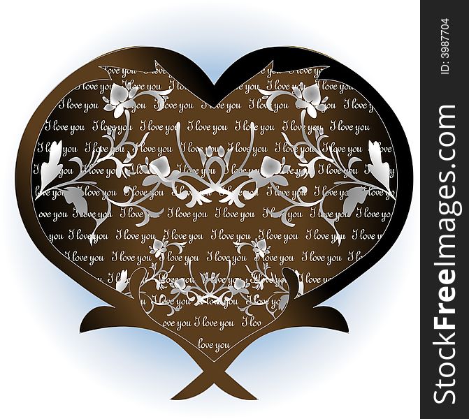 Heart - Floral ornament background-  design for valentines