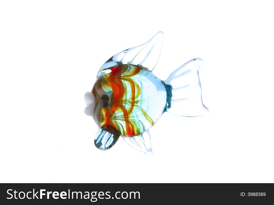 Colorful glass fish on white background. Colorful glass fish on white background