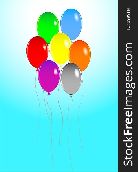 Vector illustration of a group of balloons floating in the air