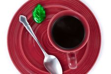 Coffee Cup And Saucer With Chocolate From Above Royalty Free Stock Photo Coffee Cup And Saucer With Chocolate From Above Royalty Free Stock Photo