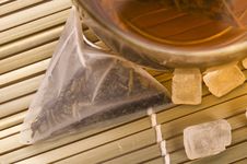 White Tea, Nylon Tea-bag And Sugar Stock Photos White Tea, Nylon Tea-bag And Sugar Stock Photos