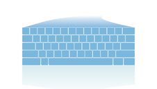 Blue Keyboard Flying In From The Horizon Stock Image