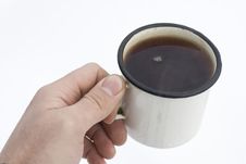 Cup Of Tea In Human Hand Royalty Free Stock Photo