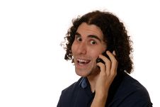 Young Man On Mobile Phone Royalty Free Stock Photography Young Man On Mobile Phone Royalty Free Stock Photography