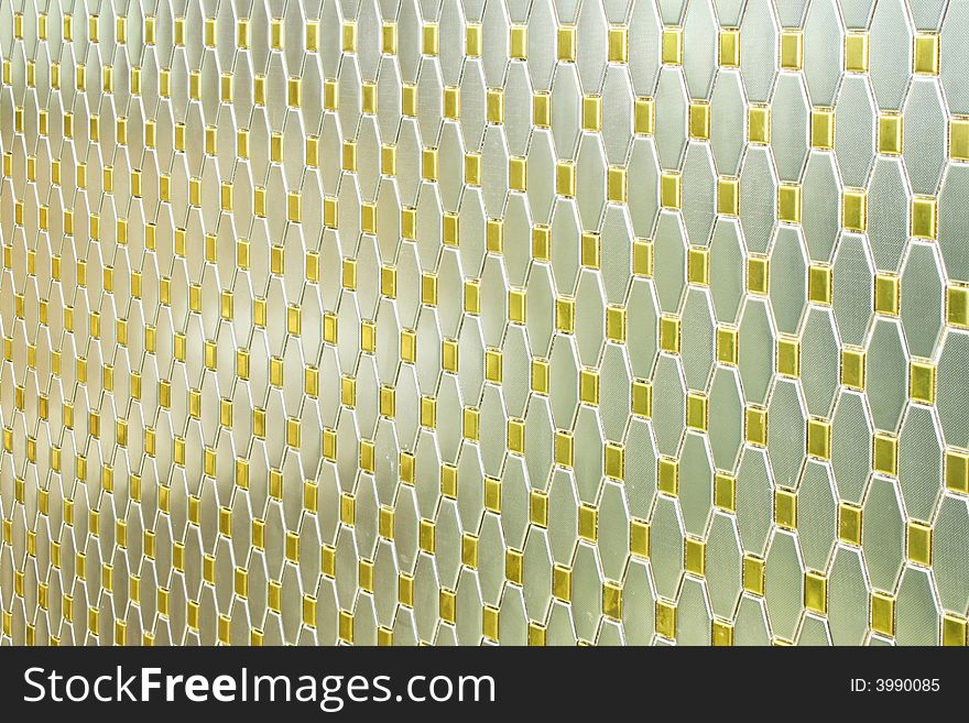Metallic wall made from metal bricks structure