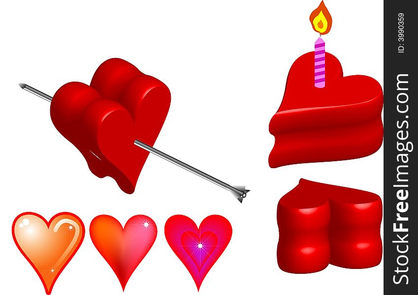 Vector illustration for 3d love shape element