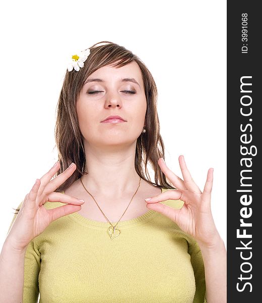 Woman Relaxing In Yoga Position