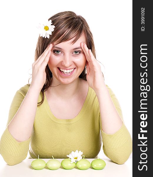 Woman Relaxing In Yoga Position