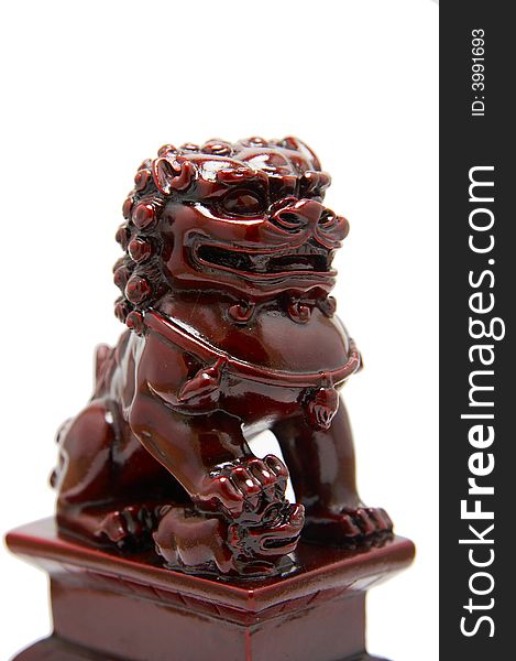 Red lion sculpture