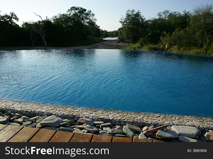 A shot of an African Safari Lodge. A shot of an African Safari Lodge