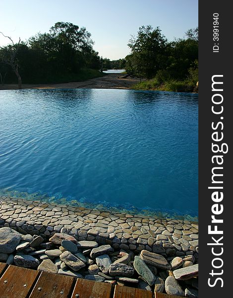 A shot of an African Safari Lodge. A shot of an African Safari Lodge