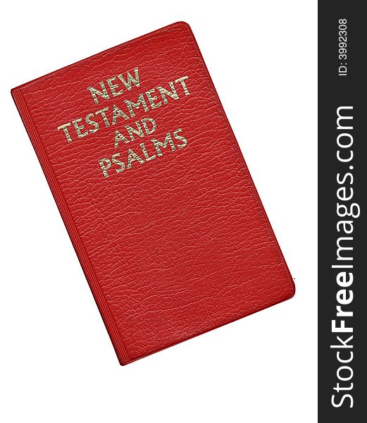 Red bible isolated over a white background