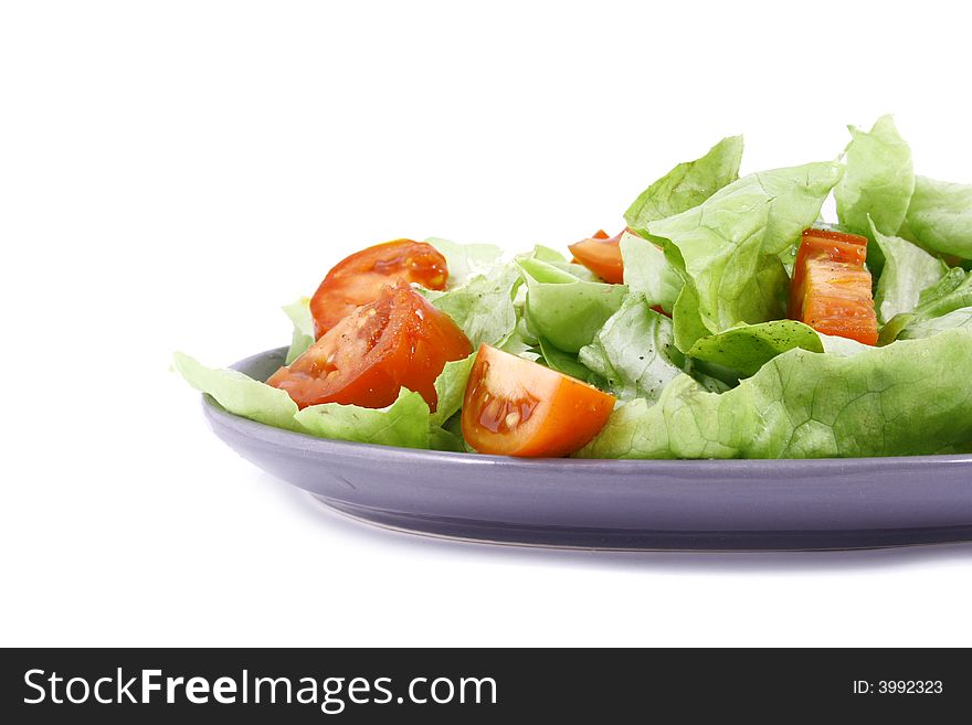 A healthy combination of lettuce tomato