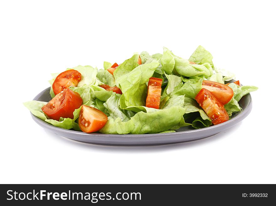 A healthy combination of lettuce tomato