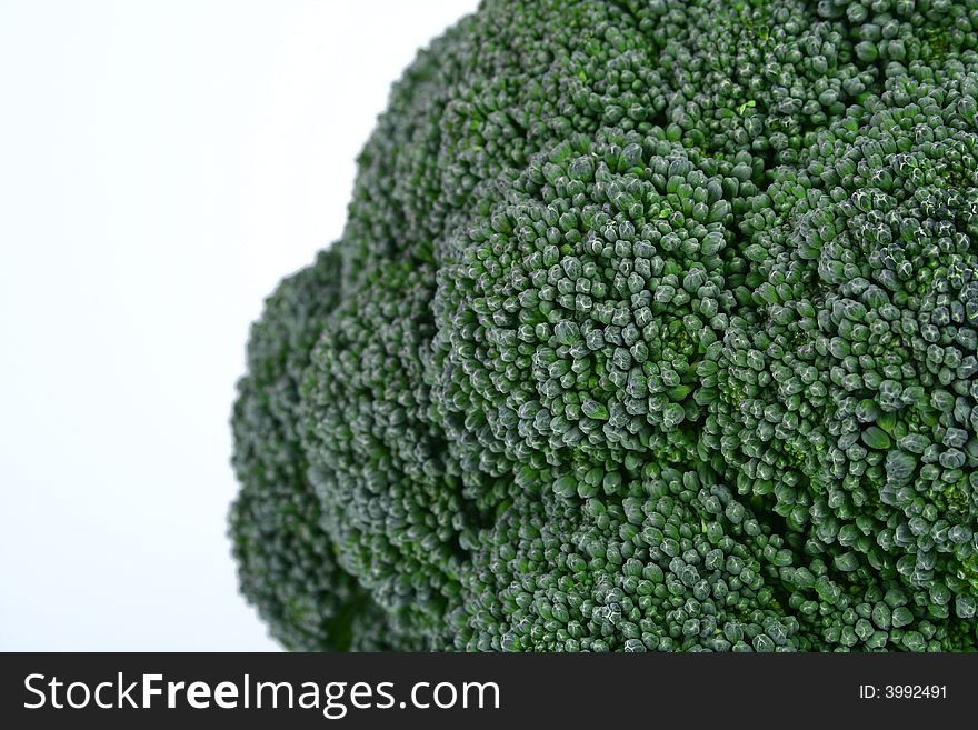 Fresh green vegetables isolated on white macro close up with copy space