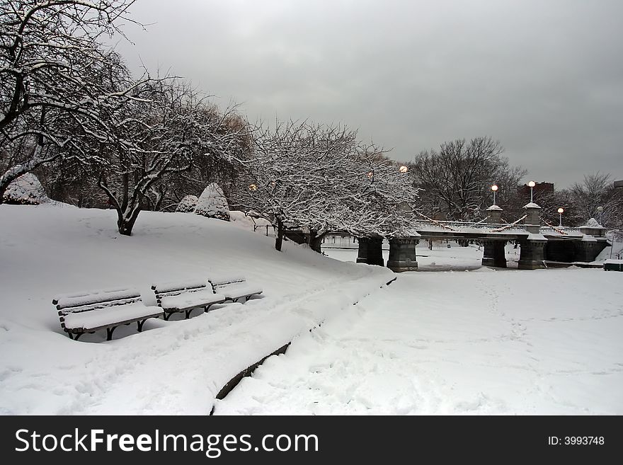 Snowy winter at Boston, Massachusetts, USA. Snowy winter at Boston, Massachusetts, USA