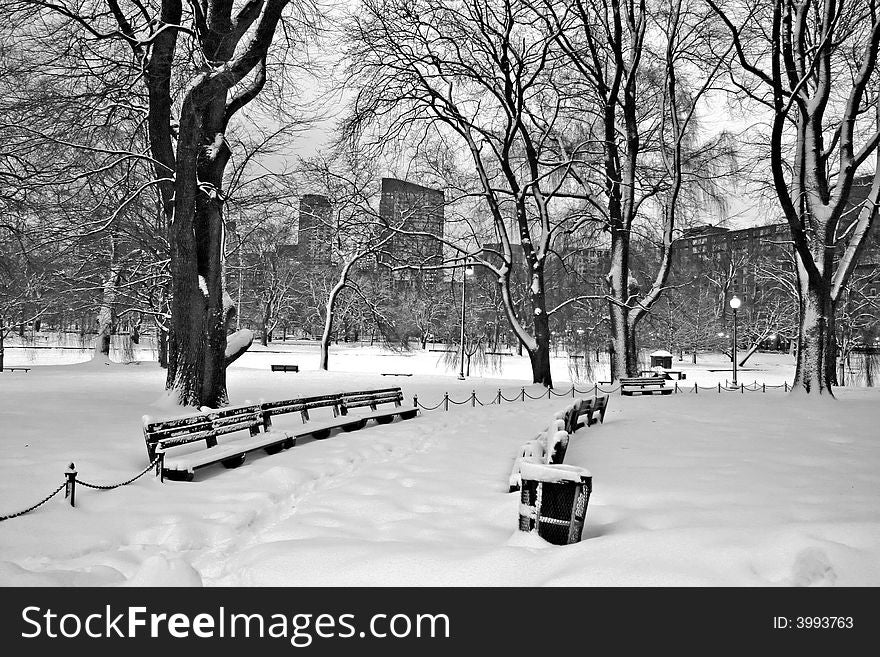 Snowy winter at Boston, Massachusetts, USA. Snowy winter at Boston, Massachusetts, USA
