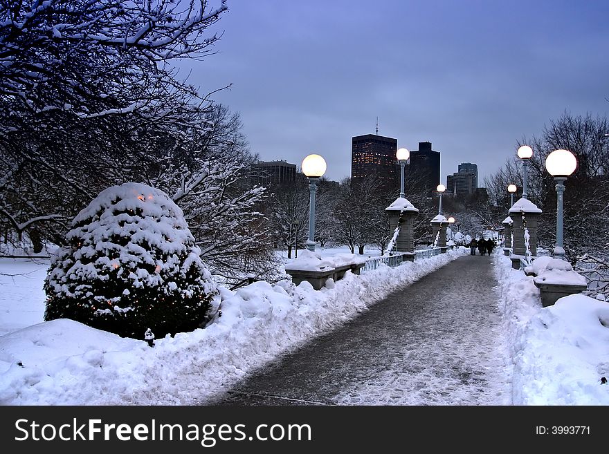 Snowy winter at Boston, Massachusetts, USA. Snowy winter at Boston, Massachusetts, USA