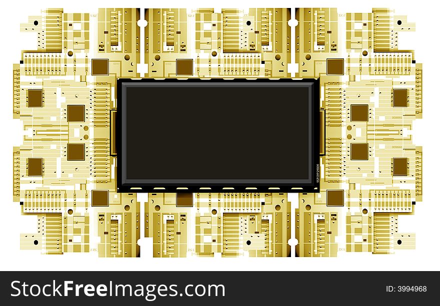Electronic circuit board,2D digital art