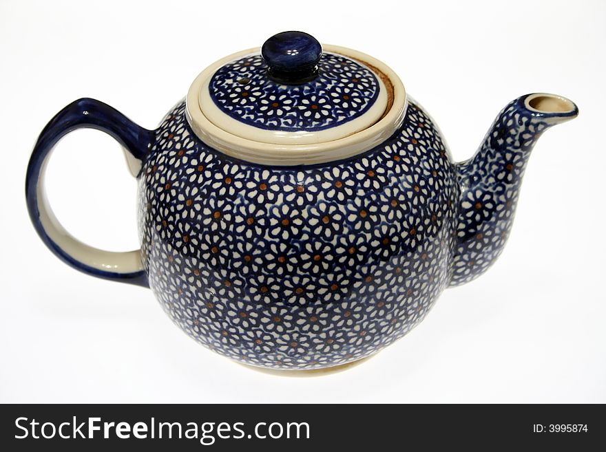 China teapot isolated on white background.