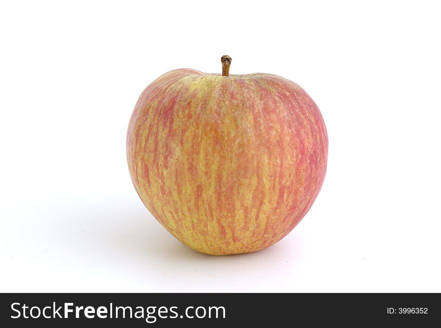 Natural red apple isolated in background white