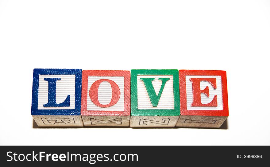 Wooden Letter Blocks That Spell Love. Wooden Letter Blocks That Spell Love