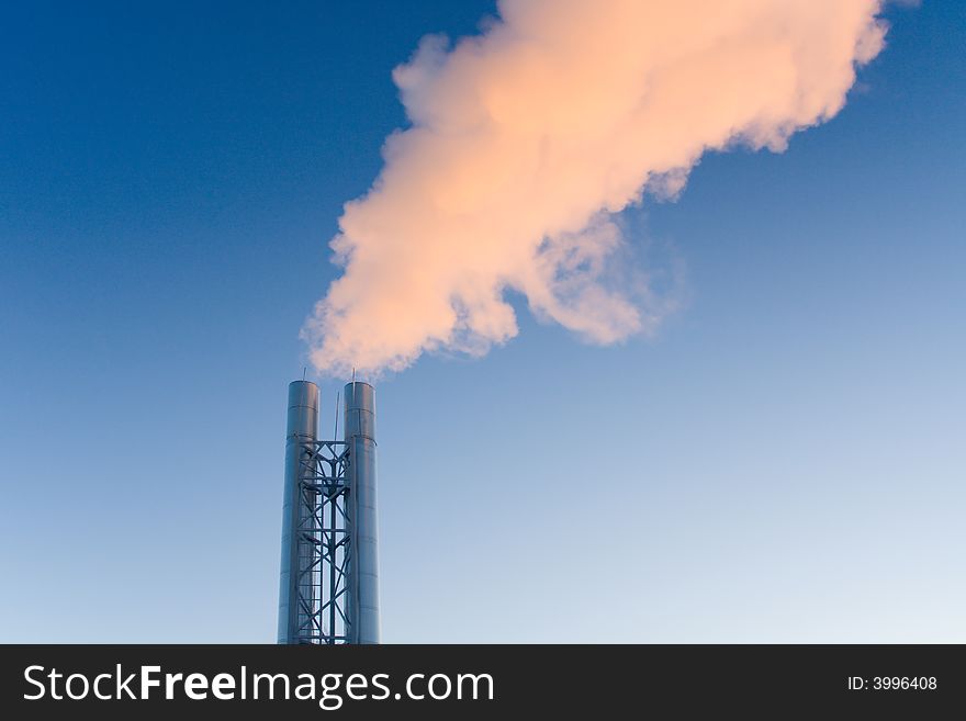 The light smoke going from a pipe